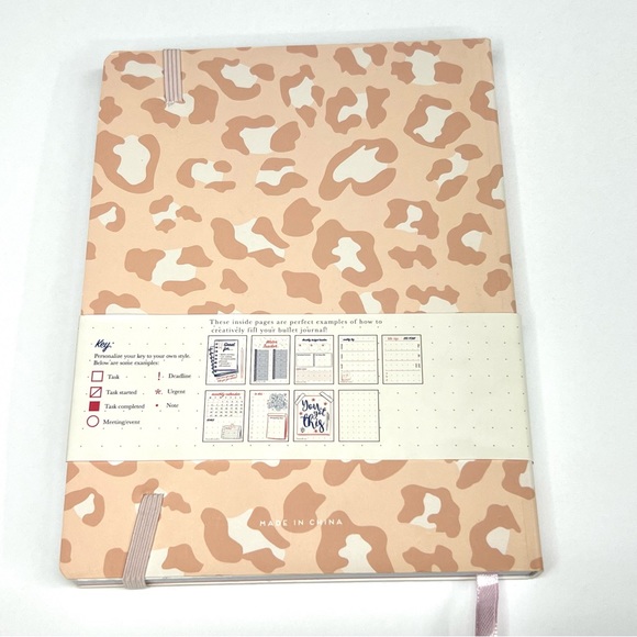 Bullet Journal Hardcover Dotted Notebook Customizable Bujo Animal Print Pink - Picture 3 of 17